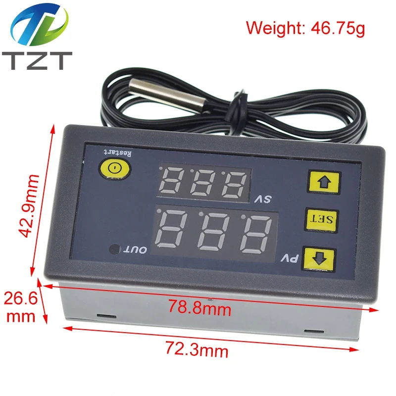 Regolatore Di Temperatura Digitale W3230 - Termostato Per Controllo Riscaldamento/raffreddamento, 24V, Display Rosso/blu