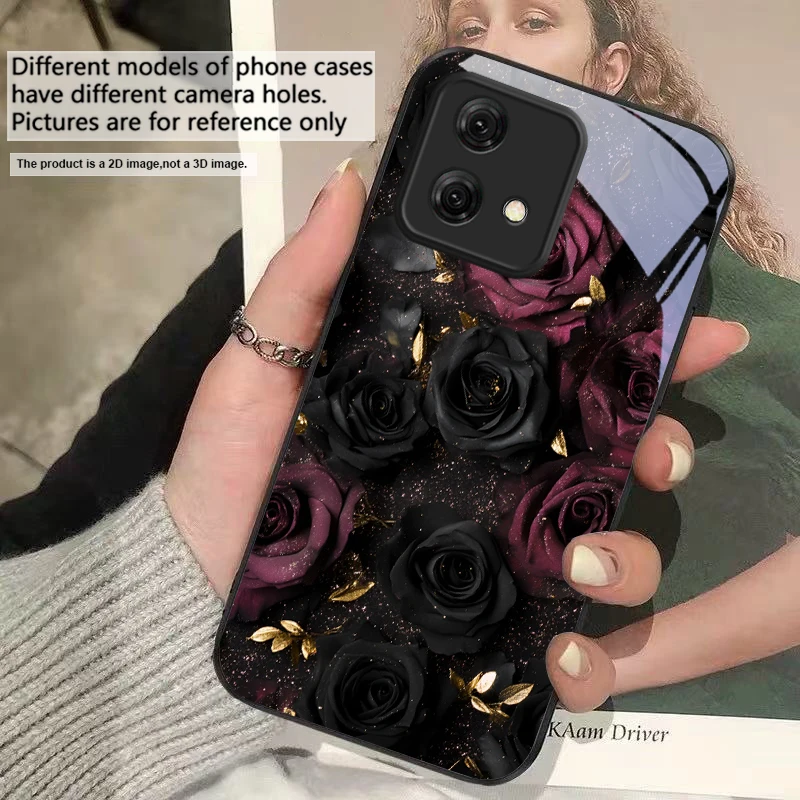 Wine Red Floral Petals Glass Phone Case