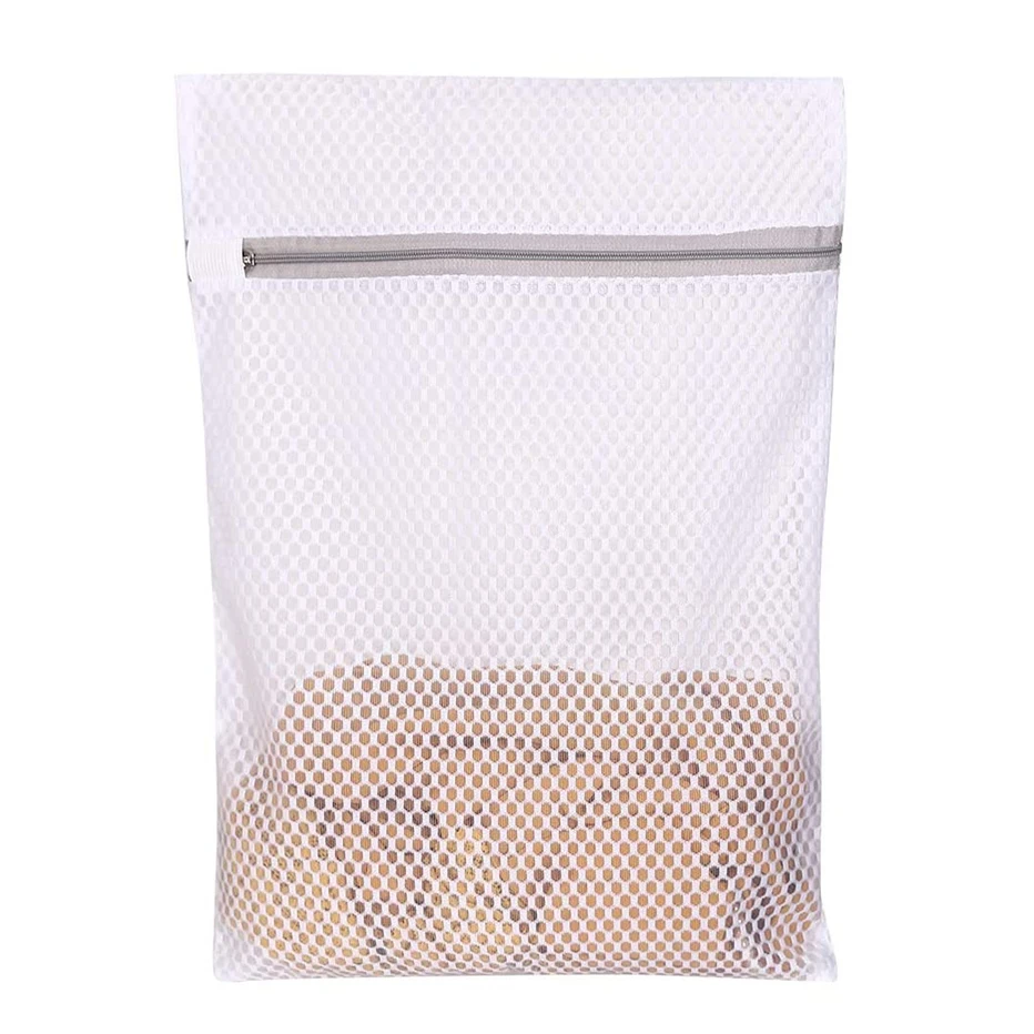 3pcs Zippered Mesh Laundry Bag Polyester Laundry Wash Bags Coarse Net Laundry Basket Laundry Bags for Washing Machines Bra Bag 3