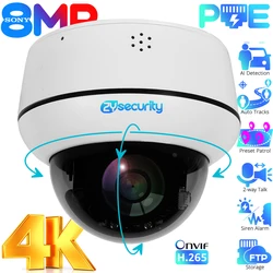 4K PTZ Dome Camera Outdoor 8MP Auto Tracking Human/Vehicle Detect PoE IP Camera Indoor 2-way Audio Wireless Home Security Camera