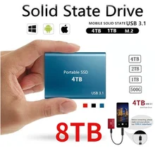 8TB/4TB High-speed Portable Mini SSD High-capacity USB3.1 Type-C To USB Interface 2TBHigh-speed Mobile Hard Drive Metal Matte Su