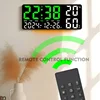 Digital Wall Clock Mood Lighting Temperature Humidity Timing Countdown 2 Alarm Auto Dimmer Plug in Use LED Alarm Clock Remote 6