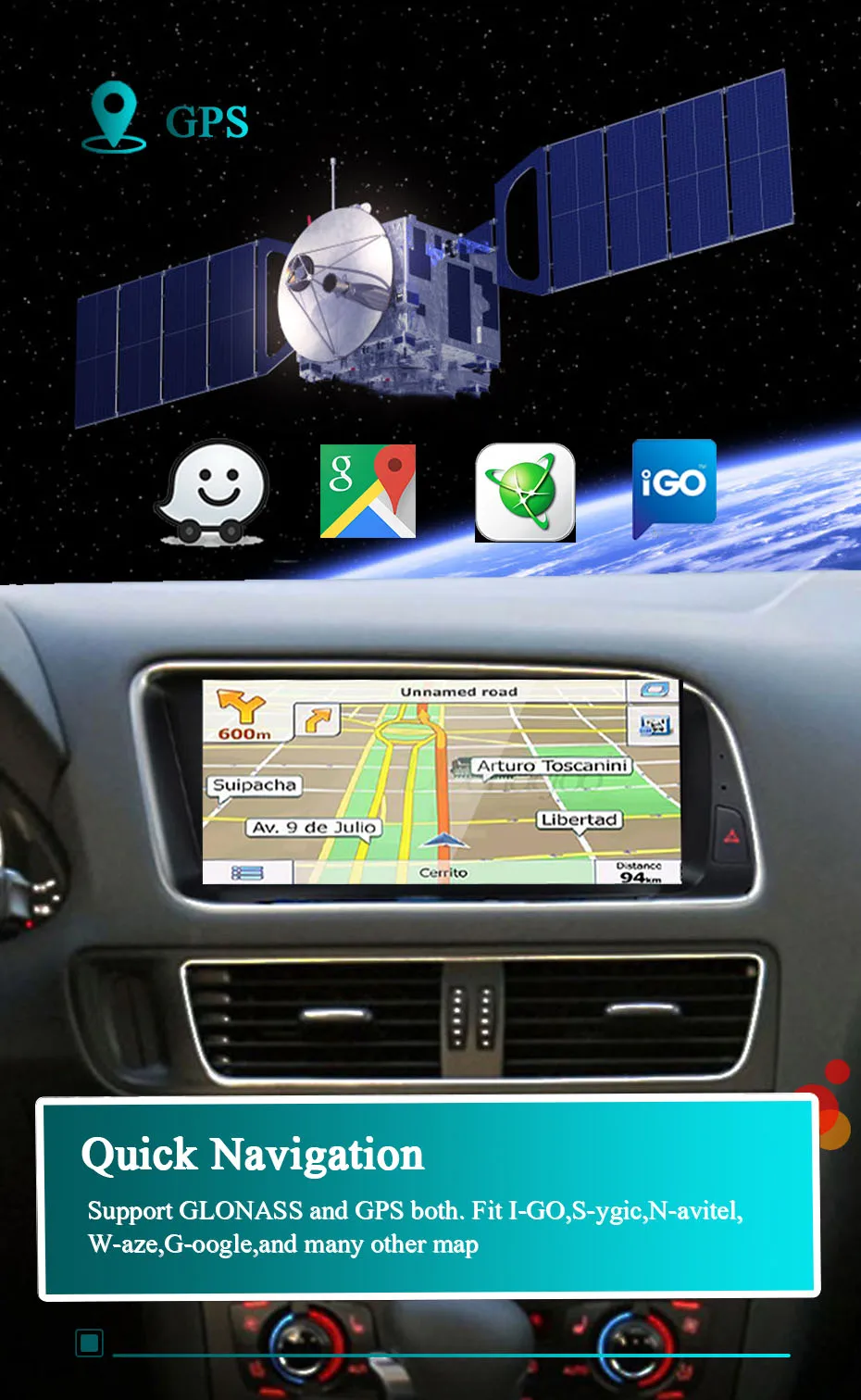 8,8'' Kabelloses Carplay Android 15 Autoradio für Audi Q5 2009-2016 2-DIN Autoradio Multimedia-Player Bildschirm 4G LTE GPS – Detail 15