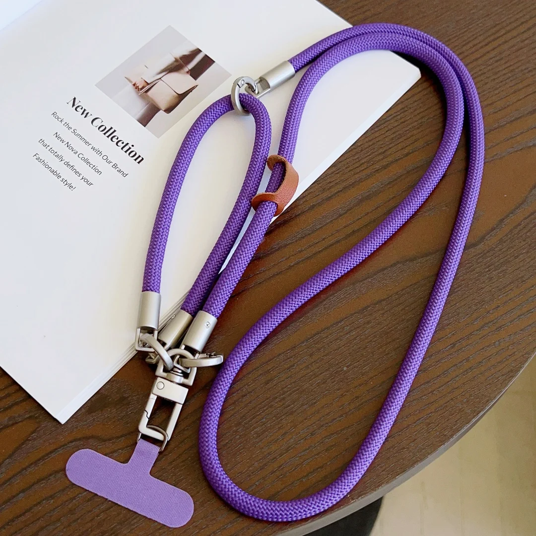 Versatile Dual-Use Lanyard and Cross-Body Strap Keychain in Solid Color for Mobile Device Holders