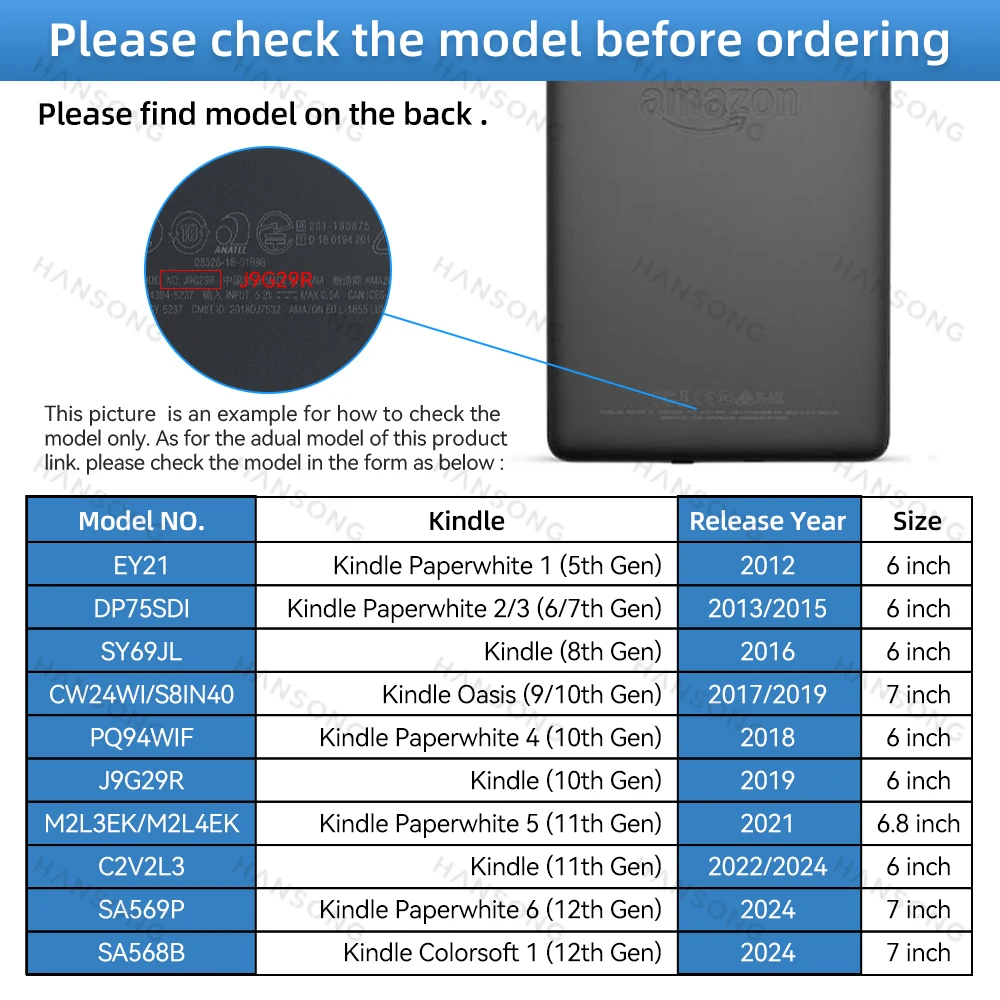 Magnetic Pouch Case for Kindle Paperwhite - Colorsoft Edition