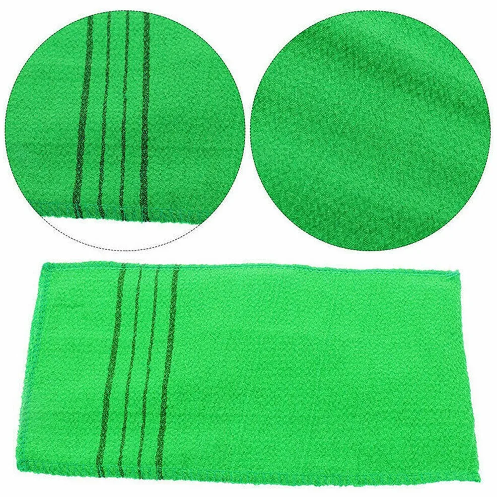 

5pcs Green Exfoliating Bath Towel Coarse Sand Bath Towel Polyester Cotton Bath Towel Gentle Exfoliation Dredging Bathroom