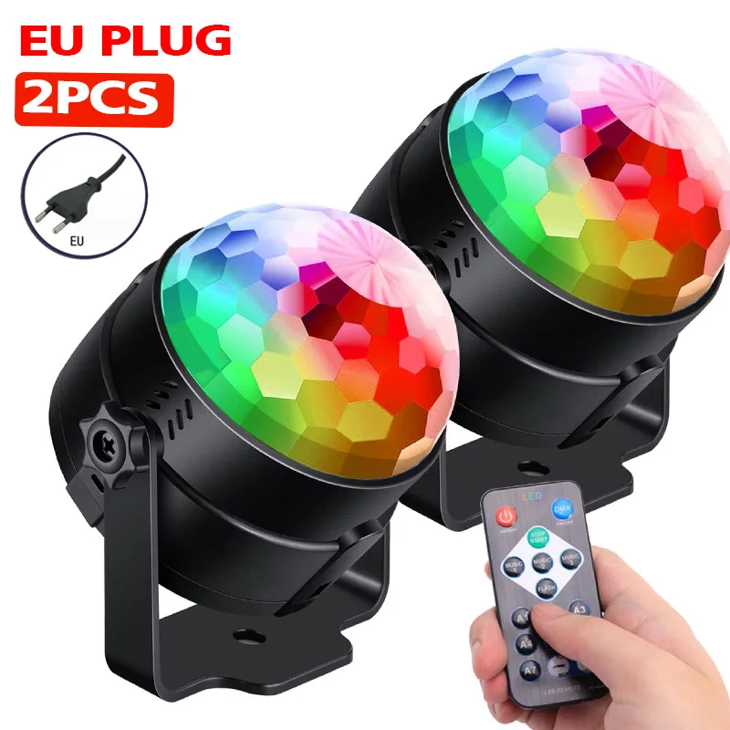 1-4Pcs Aalternating fFashing Light Stage Lamp Remote Control EU Disco Ball Lamps Home Room Parties Birthday Wedding Bar disco ball light disco light led stage light mini led stage light