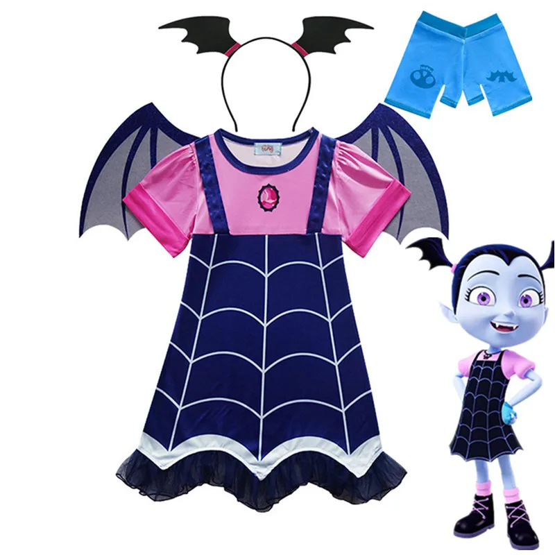 New Fashion Neonate Dress V-Vampirina Vestidos Christmas Princess Costume Per Bambini Vestiti Bambini Halloween Cosplay Dresses