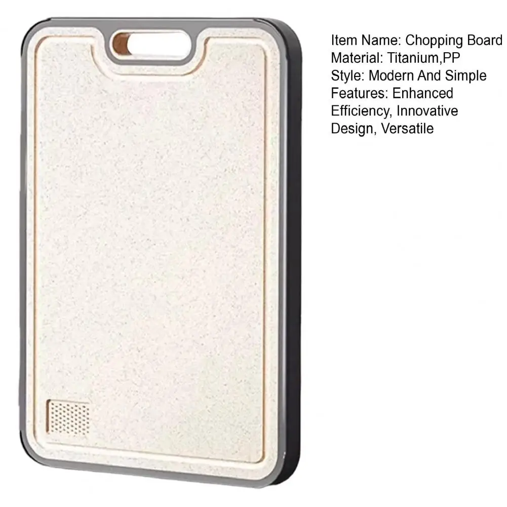 38*26cm Titanium Cutting Board Double Sided Chopping Board Juice Tank Garlic Grinding Kitchen Essential For Home Outdoor Cooking