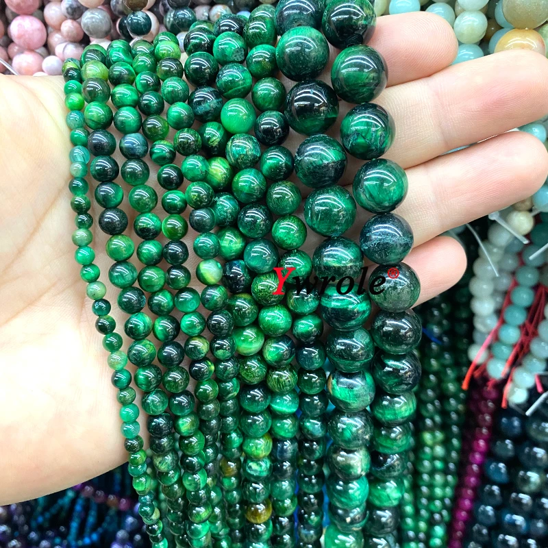 Perline Occhio Di Tigre Blu Naturali 6 Mm – 1 Filo Da 38 Cm Per Gioielli Fai Da Te, Bracciali E Collane