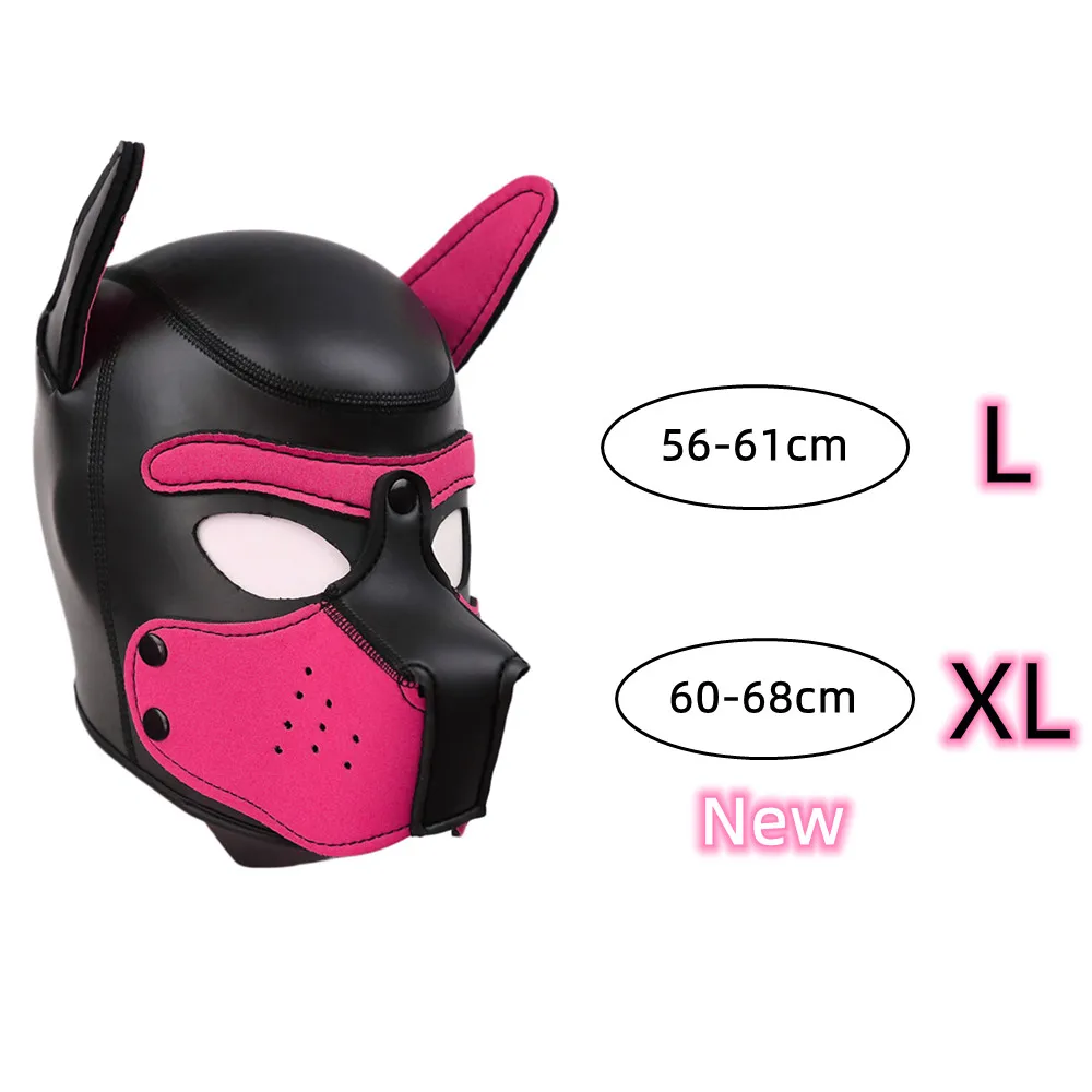 

XL Code Brand New Increase Large Size Puppy Cosplay Padded Rubber Full Head Hood Mask with Ears for Men Women Dog Role Play