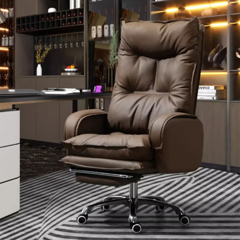 Cushion Italian Office Chair Small Apartment Nordic Brown Esports Gaming Chair Armchair High-end Fauteuil Gaming Home Furniture