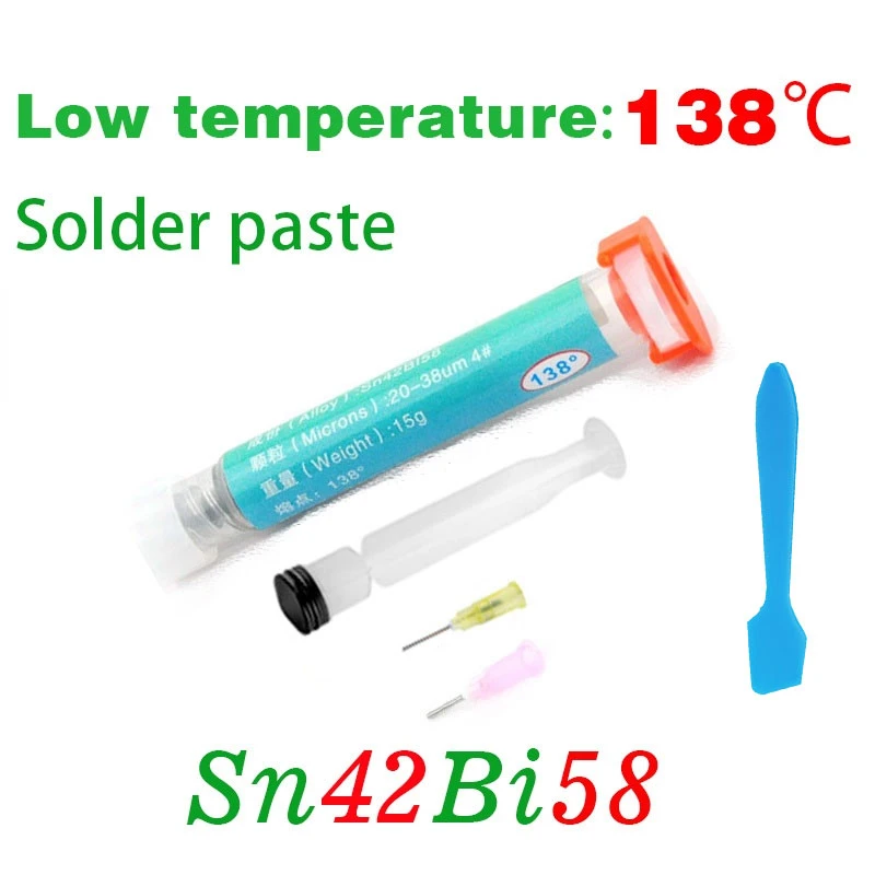 Needle type Lead-free low temperature solder paste smt patch mobile phone repair chip plant tin LED welding Sn42Bi58 Sn63Pb37 best torch for soldering copper pipe