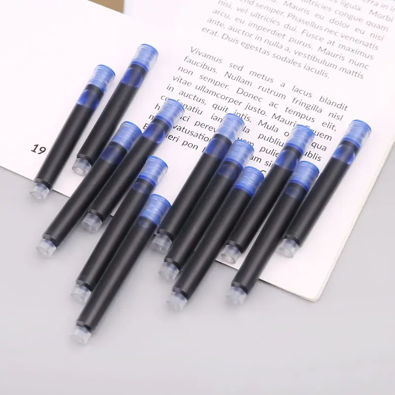 Jinhao-pluma estilográfica Universal, 100 piezas, negro, azul, cartuchos de tinta Sac, recargas de 2,6mm