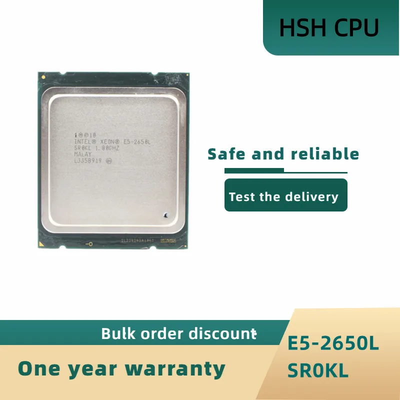 

Used Xeon E5-2650L E5 2650L 1.8G/20M/8G/s SR0KL 70W LGA 2011 CPU Processor 8-Core