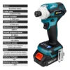 588N.m Cordless Brushless Impact Driver Kit Cordless Drill Electric Screwdriver 4-Speed 1/4‘’ 3 LED Light for Makita 18V Battery 4