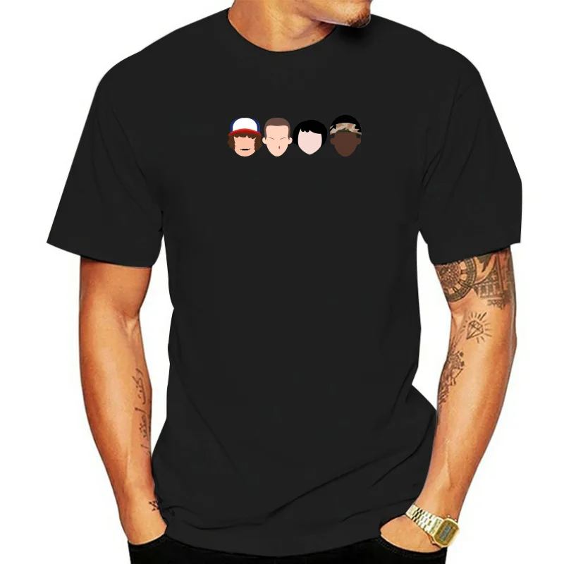 Men's Stranger Faces T-Shirt - GIFT BOX SET STRANGER ELEVEN THINGS HORROR DVD Men Short Sleeves T Shirt Top Tee Basic Tops