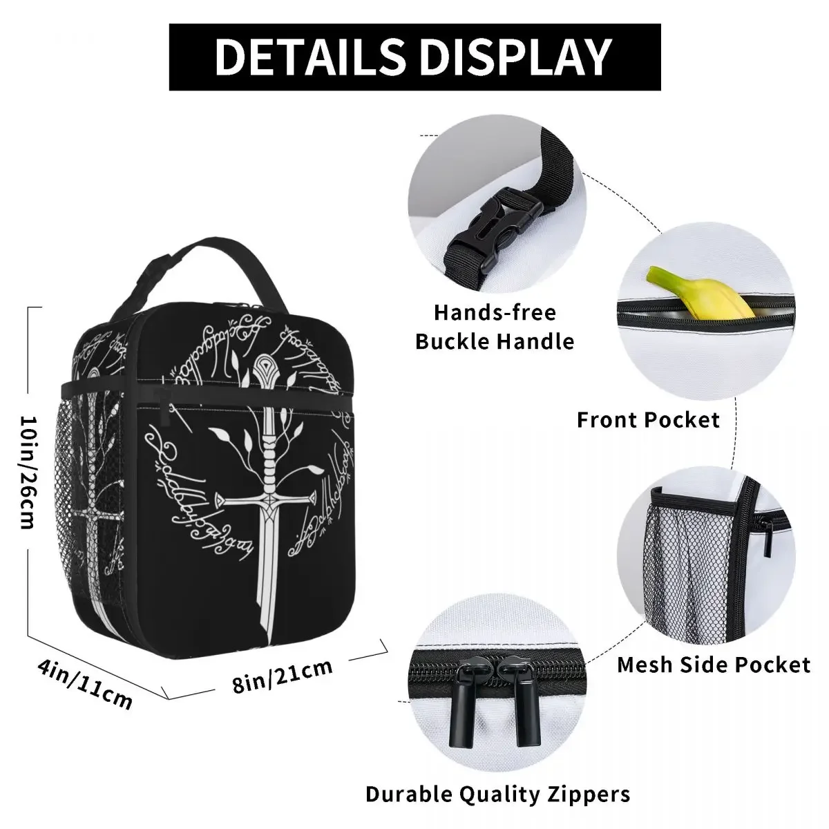 Lord Of The Ring Insulated Lunch Bag Tote Food Handbag lunch bag