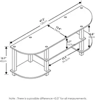 Turn-S-Tube Wide TV Stand with 3-Tier Open Storage, Espresso/Black, Holds 55-Inch TV 2
