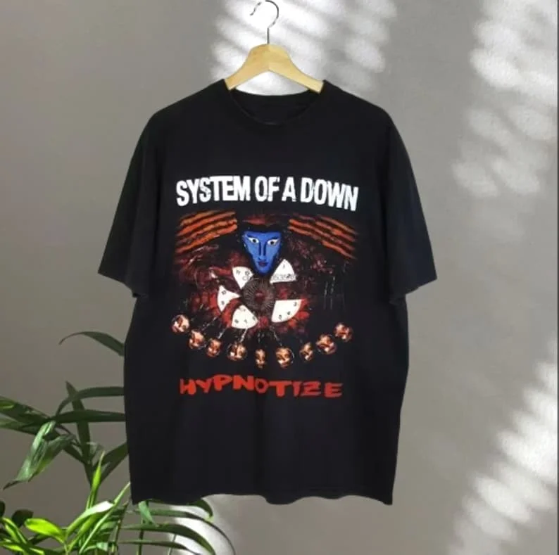 T-Shirt Vintage System Of A Down Hypnotize Maniche Lunghe O Corte