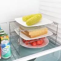Kitchen Shelf Multifunctional Stackable Rack Space Saving Home Cabinets Tableware Refrigerator Food Plate Bowl Organizer Rack 1