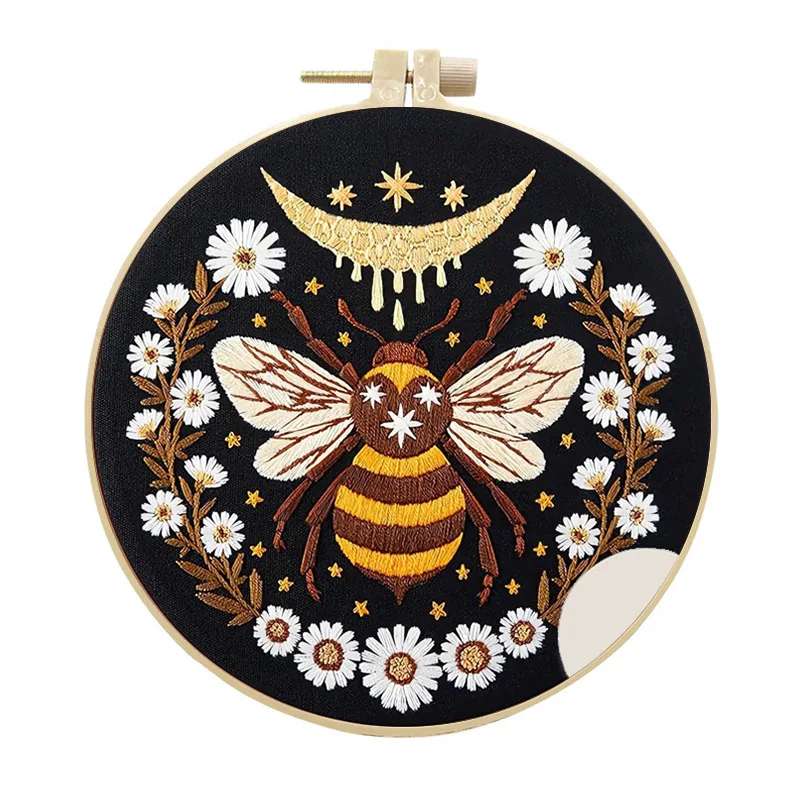 Beginner Embroidery Kit Bird Bee Floral Pattern 3D DIY Handcraft Material Set Novice Crafters DIY Craft Kit