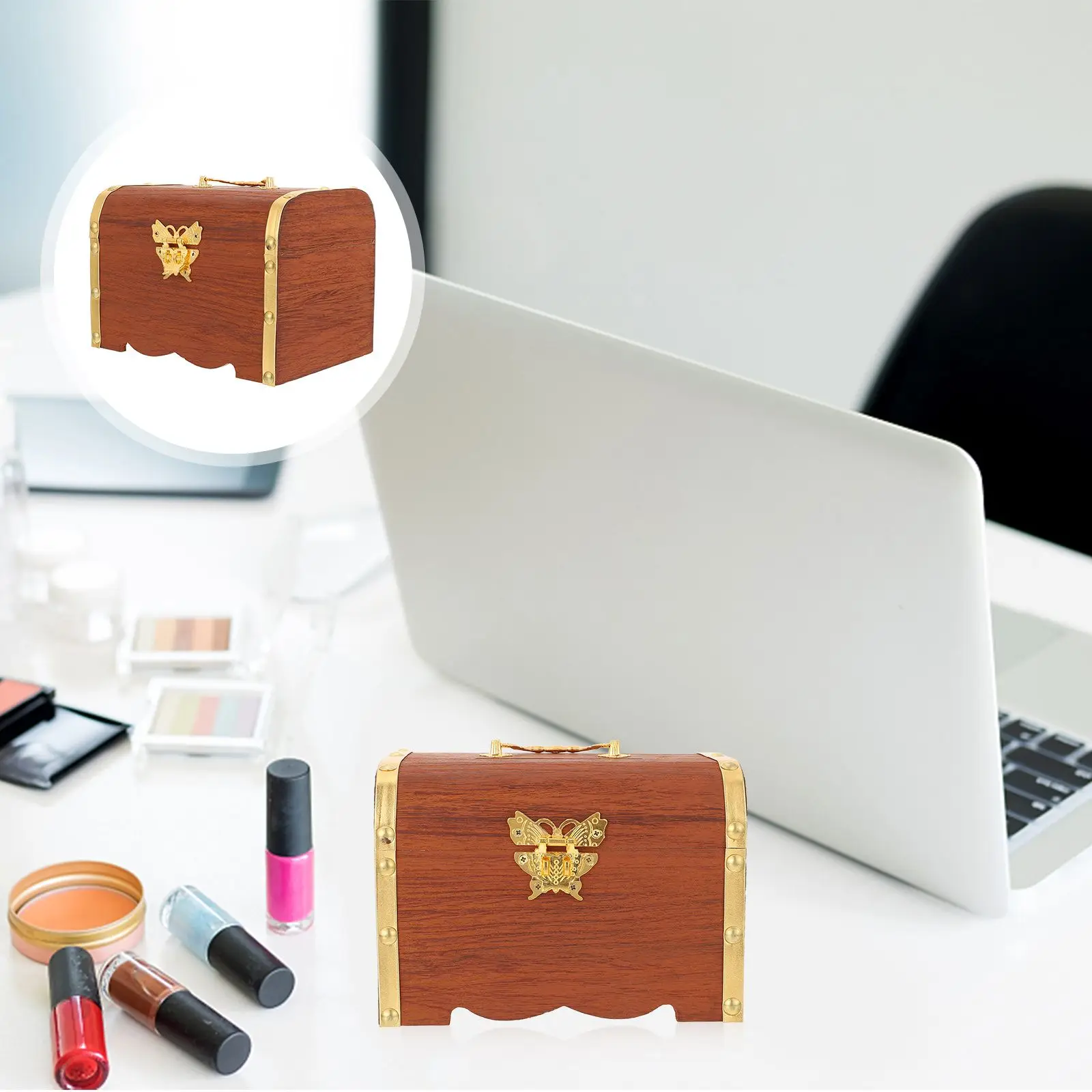 Letter Wooden Treasure Chest Kids Piggy Bank Coin Boxes Organizers Creative Child 6