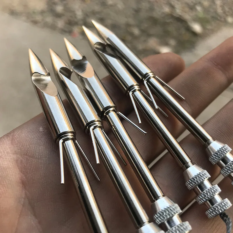 KEAUP Lot de 6 pointes de flèche de chasse en acier inoxydable 420 Grain 100 Grain 420 Pointe de