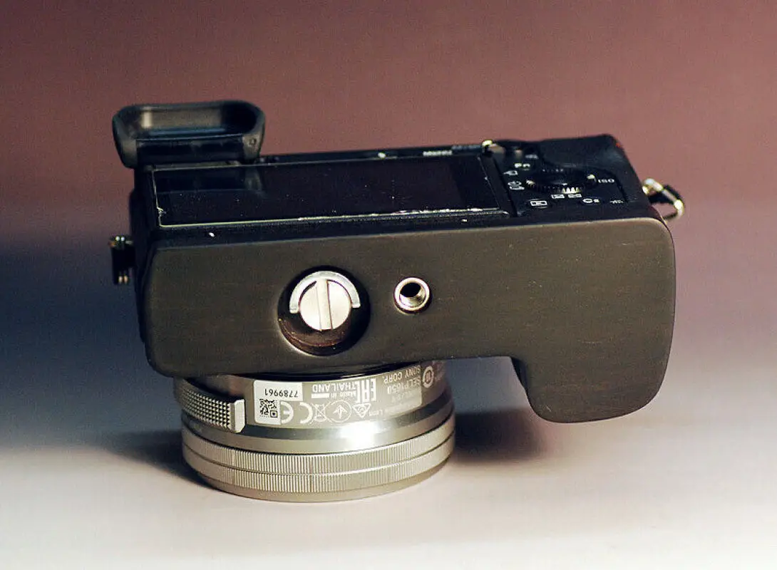 Impugnatura L Piastra Per Fotocamera Sony Alpha A6300 A6000 In Legno Nero Fatto A Mano Ebano