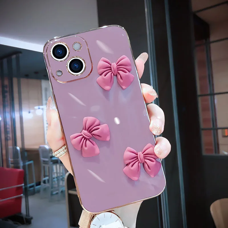 Luxury Plating 3D Butterfly Silicone Case - Cute Protective Cover