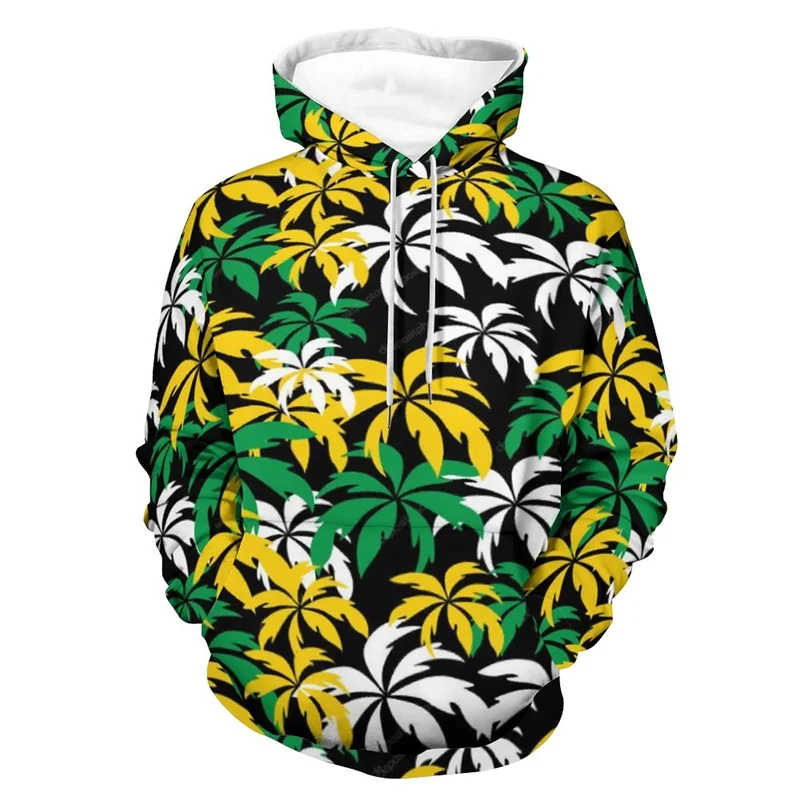 Sudadera con capucha con estampado 3D de la bandera de Jamaica para hombre, ropa de calle moderna, sudadera con capucha de manga larga, suéter con cordón para primavera y otoño