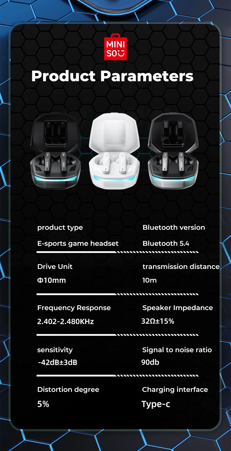 Wireless Gaming Earbuds with Charging Case