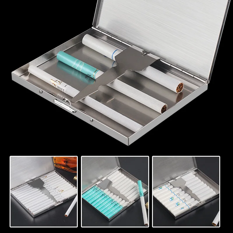 Ultra-Slim Stainless Steel Cigarette Case with Clip & Moisture Protection