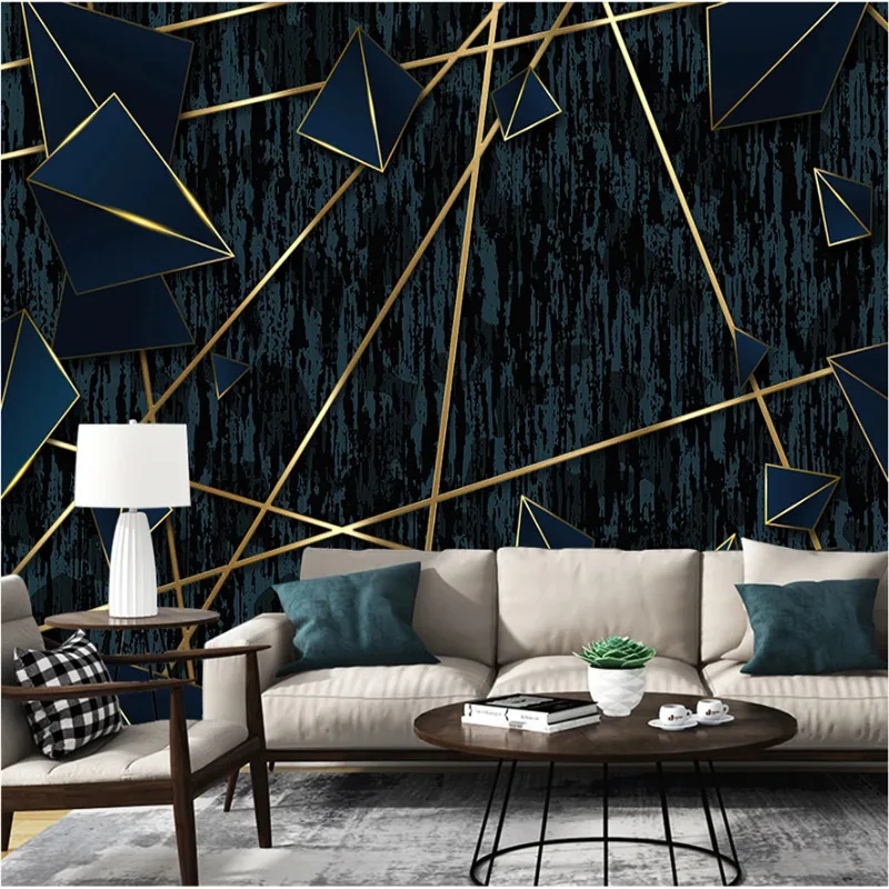 Custom 3d Abstract Geometric Diamond Modern Simple Navy Blue Background  Mural Wallpaper 3d Living Room Bedroom Wall Paper 3d - Wallpapers -  AliExpress