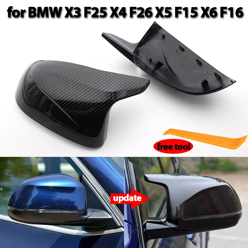 

Черная крышка для зеркала заднего вида из углеродного волокна для BMW F25 X3 , F26 X4, F15 X5, F16 X6 2014-2018, аксессуары