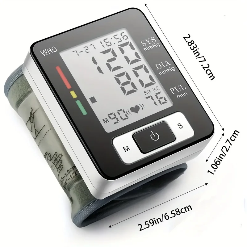 Electronic Blood Pressure Monitor Wrist Cuff Tonometer Digital Sphygmomanometer Electronic Bp Monitors Blood Meter for Home Use 3