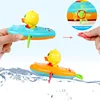 1 pcs Cute Cartoon Duck Bath Toys Classic Water Toy Back Rowing Boat  Baby Bathing Swim Duck Chain Clockwork Toy for Children 1