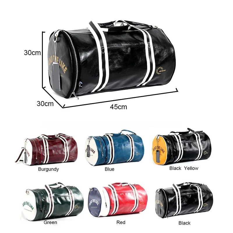PU Sport Gym Bag Women Men Shoulder Bags Fitness Yoga Training Waterproof Travel Bag Handbag Daily Handbag Shoes Storage Pocket 5