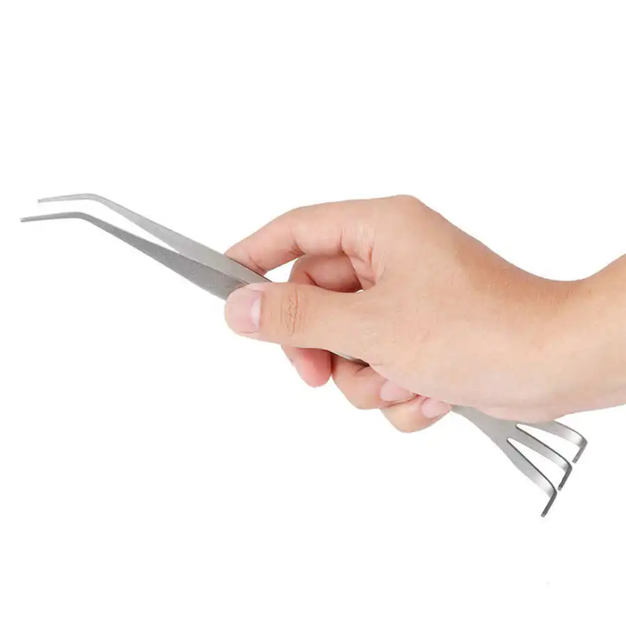 2 In 1 Stainless Steel Root Rake Bonsai Tweezers Multifunctional Garden Farming Tool Loosen Soil Spatula garden weeding tool farming rake hand rake