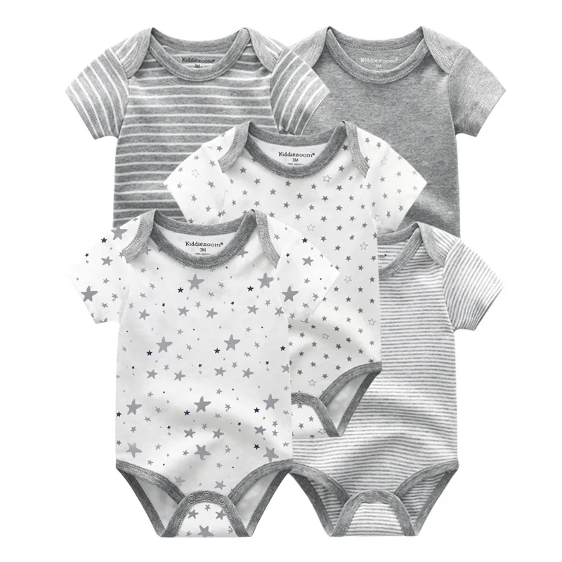 5 piece Soft Cotton Cartoon Short Sleeve Onesies 9