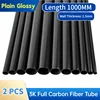 2Pcs Length 1000MM Plain Glossy 3K Full Carbon Fiber Tube High Composite Hardness DIY Japan Material Pipe RC Airplane Accessorie 1
