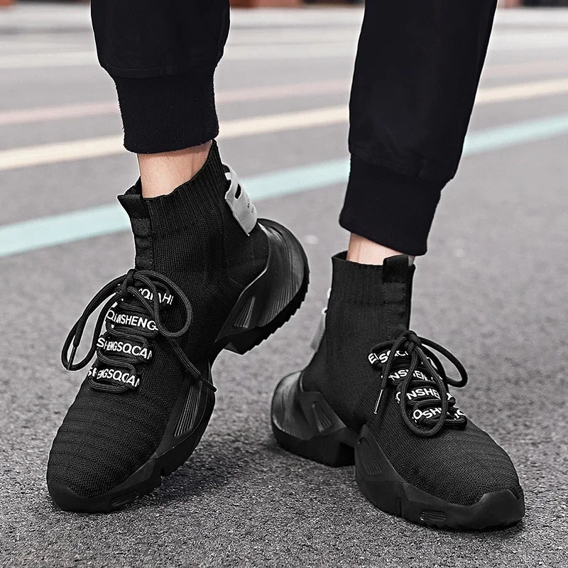 YRZL Men's High Top Mesh Sneakers Lightweight Breathable Fashion Casual Walking Shoes for Men Comfortable Running Shoes for Men 4