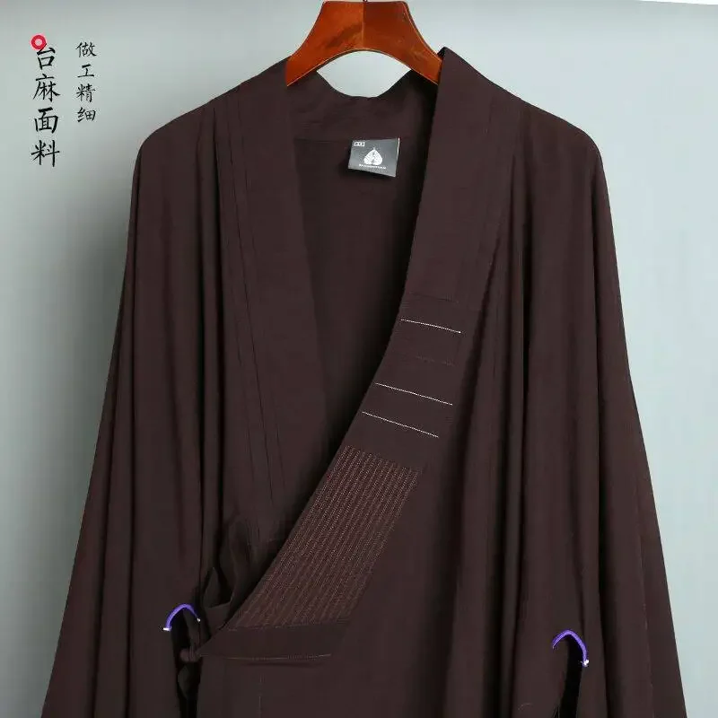 Monk Costume Buddhist Chinese Traditional Clothings Meditation Zen Shaolin Hanfu Suit Taoism Tibetan Clothes Monk Robe Kung Fu