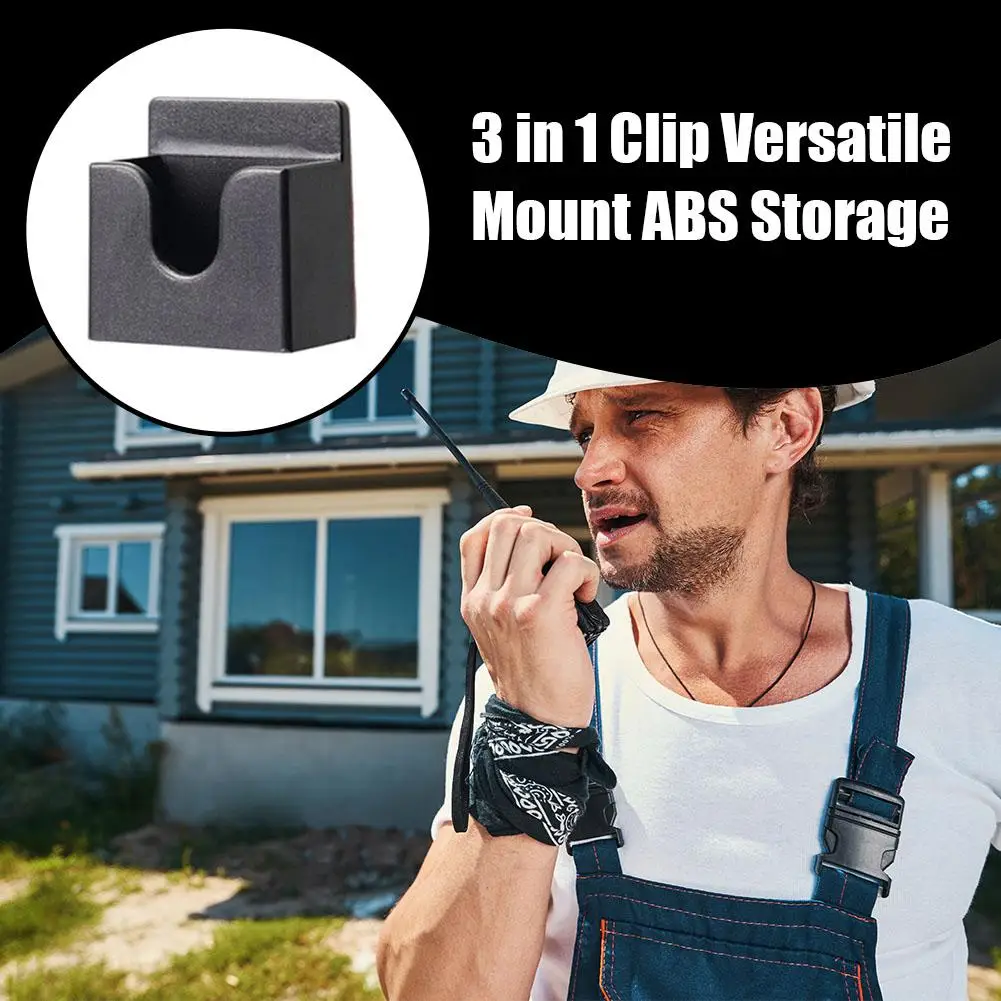 6-Pack Walkie Talkie Wall Mount Holder with Adhesive Clips and Hanging Hooks
