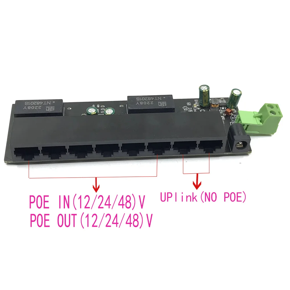 

POE12V-24V-48V POE12V/24V/48V POE OUT12V/24V/48V poe switch 100 mbps POE poort;100 mbps UP Link poort; poe powered switch NVR