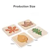 Wooden Leaf Jigsaw Shape Fun Puzzles 4pcs with Holder Pack Montessori Educational Toys Learn Sorting & Stacking for Kids 2+ 6