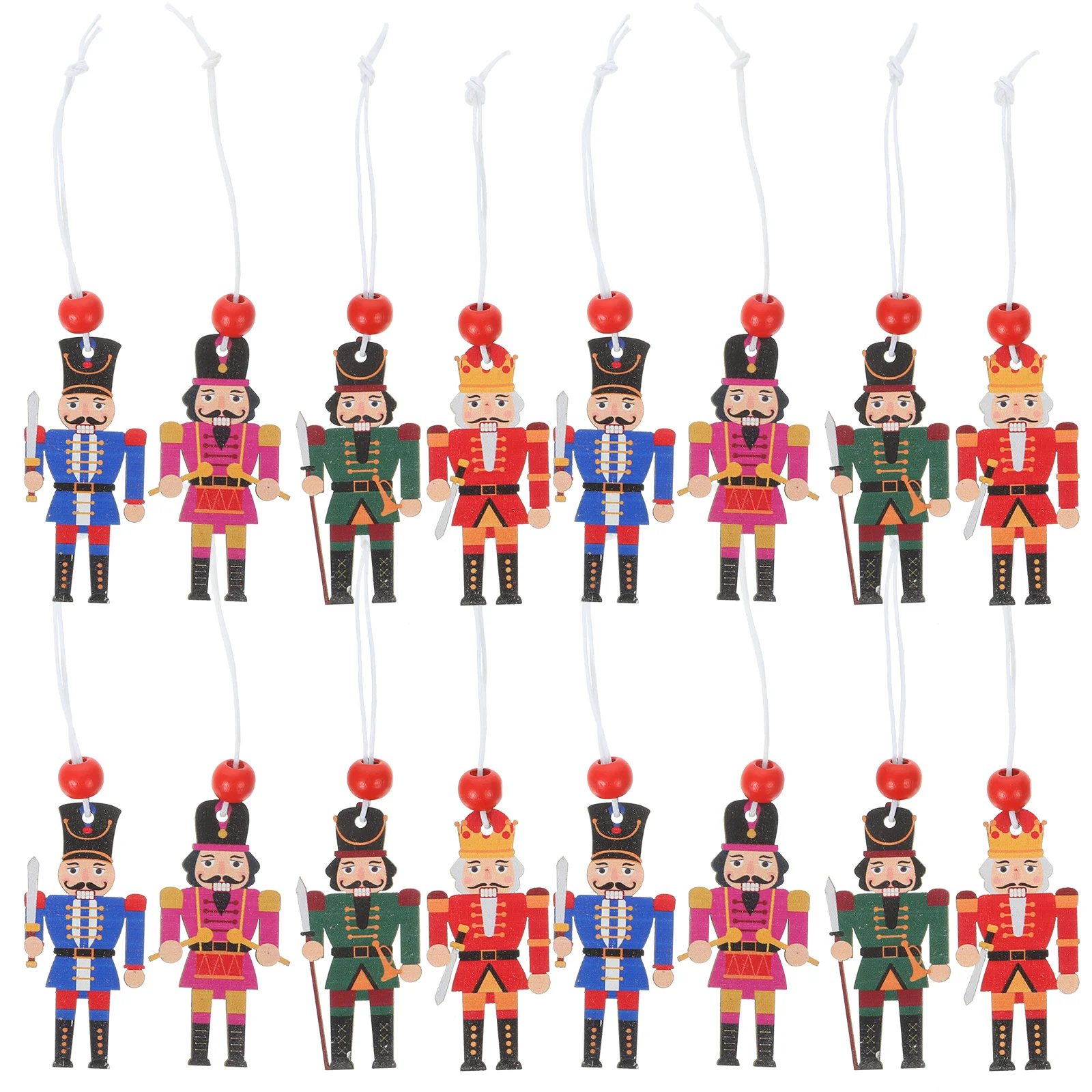 

12 Pcs Colorful Walnut Soldier Christmas Tree Ornaments Decoration Hanging Nutcracker Party Holiday Wood Nutcrackers
