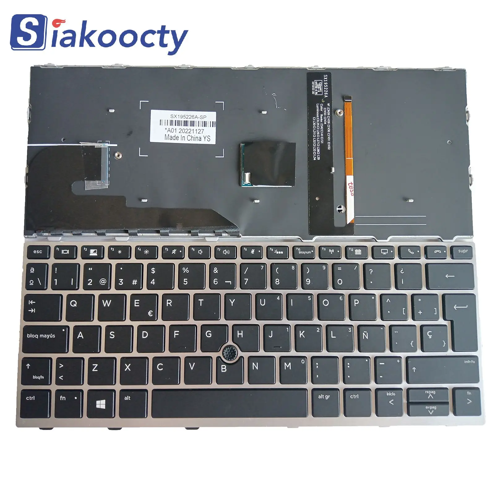 

FOR HP EliteBook 730 G5 735 G5 735 G6 830 G5 836 G5 Spanish Keyboard Backlit Pointer