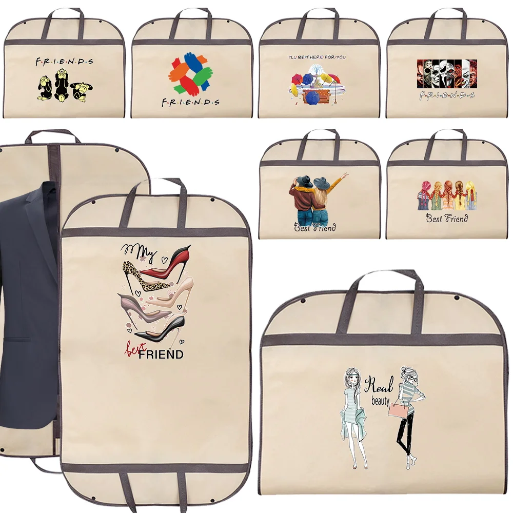 

Wardrobe Essentials: Clothing Covers Garment Bags for Wedding Dress and Suit Storage Friends Printing Series