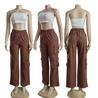 New Straight Cargo Pants Women High Waist Baggy Trousers Casual Wide Leg Slim Vintage Y2K Streetwear Pocket Fashion Casual Pants - Image 6